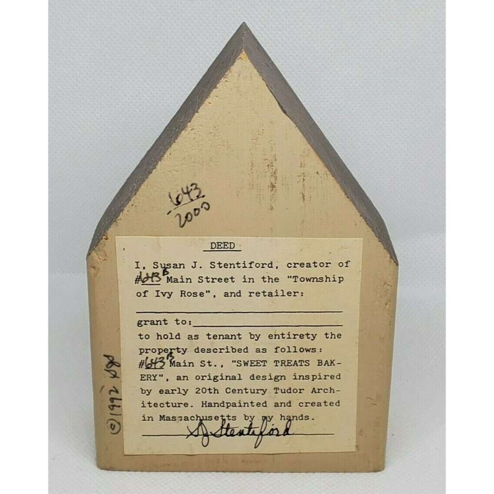 Vintage Rare Susan Stentiford Deed Township Of The Ivy Rose Signed Shelf Sitter - Picture 4 of 12